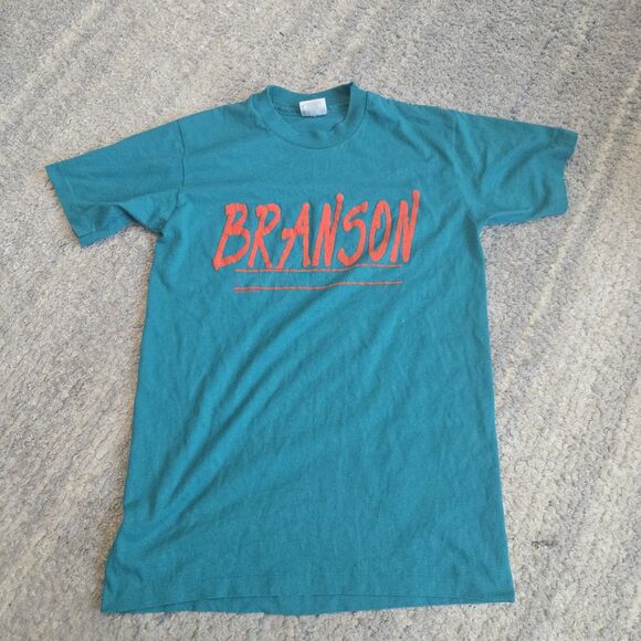 Vintage Adult Medium Branson Mountain Show Place Green Single Stitch T Shirt - Picture 1 of 6